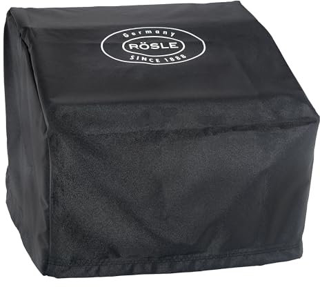 RÖSLE Abdeckhaube BBQ-Portable Videro E2-P, G2-P, Hochwertige Schützhülle aus 100% Polyester mit PU-Beschichtung, praktischer Reißverschluss, wetterfeste Abdeckung, Schwarz
