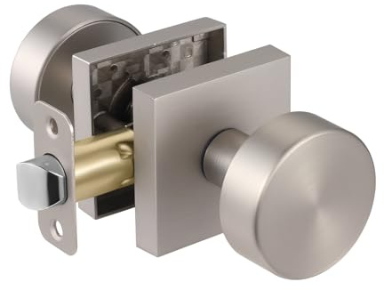 newliplace Passage Door Knobs Interior, Brushed Nickel Door Knob for Closet Doors and Hallway, Modern Interior Round Door Handles, Satin Nickel