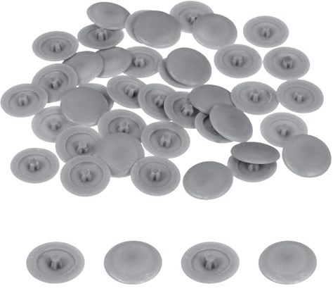 sourcing map 100PCS Screw Cap Covers, 12mm Waterproof Plastic Screw Decorative Caps for Phillips Cam Lock Nuts Self-Tapping Screws, Dark Gray