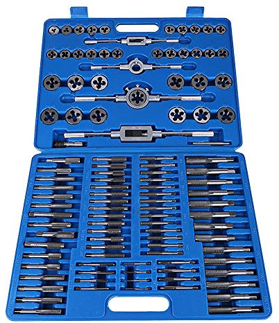 Gewindeschneider set, 110-teiliges M2-M18 Gewindebohrer und Schneideisen Metric Tap and Die set Feingewinde Metrischen Gewindeschneidern
