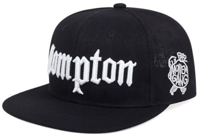 Comptons, berretto da baseball con visiera stile anime, stile hip-hop, piatto, regolabile, Multicolore, Taglia unica