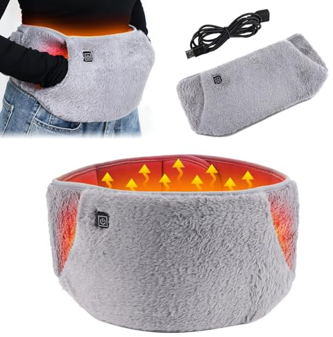 Dhqkqg Wärmegürtel Rücken，2in1 Elektrische Heizmatte Für Die Taille Hand， Menstruation sheizkissenmit 3 Erwärmung Temperaturstufen Heizgürtel mit USB Für den Winter Warm Halten Waschbarer Grau