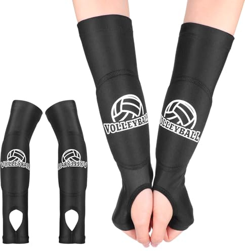 JIEYAO Volleyball Armschoner 1 Paar, Unterarmschoner mit Anti-Rutsch | Schutzpolster und Daumenloch für Erwachsene, Elastische Volleyball Armmanschetten mit Polsterung, Arm Sleeves Zubehör