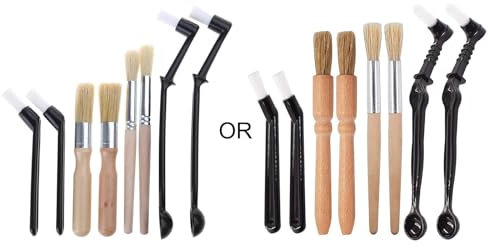 Juego de 8 cepillos de café espresso, incluye molinillo de café de madera, cepillo de limpieza para máquina y cepillo de nailon para expreso