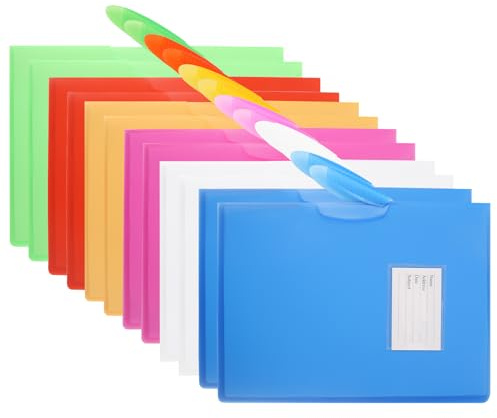 Cartelle Report per Presentazioni Frontali, Cartelle in Plastica con Clip Oscillante Laterale Centrale, Formato A4 Lettera per Documenti Ufficio Business Curriculum (12 PZ - 6 Colori)
