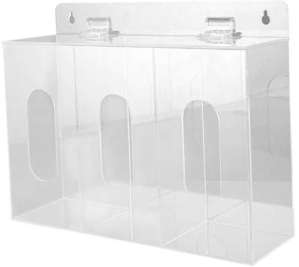 Sharplace Acrylic Disposable Glove Dispenser Clear Organizer Dispenser Rack Wall Mount or Tabletop Glove Rack for Hairnets, 3 Grids