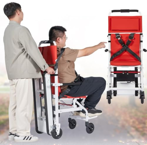 Silla De Ruedas EléCtrica Subir Escaleras Silla salvaescaleras para personas mayores, silla salvaescaleras silla para subir escaleras, silla de escalera portátil plegable, incluye batería de