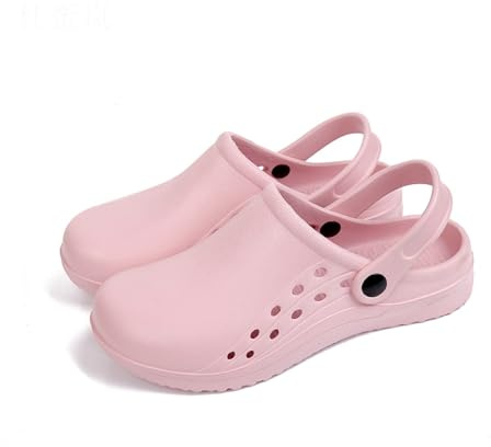 RenDiuJups Zuecos De Enfermería For Mujer: Zuecos De Trabajo Antideslizantes, Ultraligeros Y Cómodos De EVA, Diseño Sin Cordones For Hospitales, Clínicas Y Uso Diario.(A,38-39)