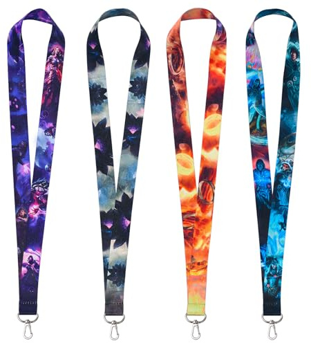 GTOTd Black Lotus Lanyard Schlüsselband (4Pcs) | für Schlüssel Geldbörse, Video Game Spiel Geschenke Bürobedarf Lanyard mit Metall Verschluss für Brieftasche Kreuzfahrt Teens