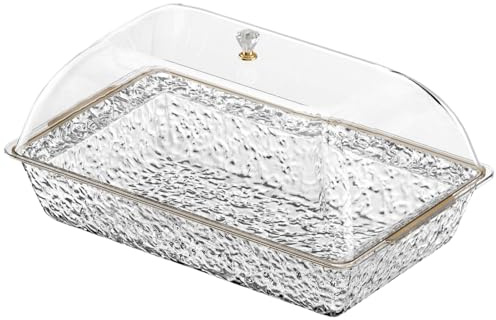 Niesel Serving Trays for Party | Catering Dinner Plates - 16.34x9.84in Cookie Serving Tray with Compartments and Lid,for Family Gathering Restaurant Kitchen Cooking Prep
