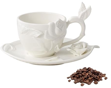 Tasse à thé de style anglais, tasse à café en céramique avec soucoupe, tasse à lait faite à la main, ensemble de tasses à thé multifonctions for café, thé et lait