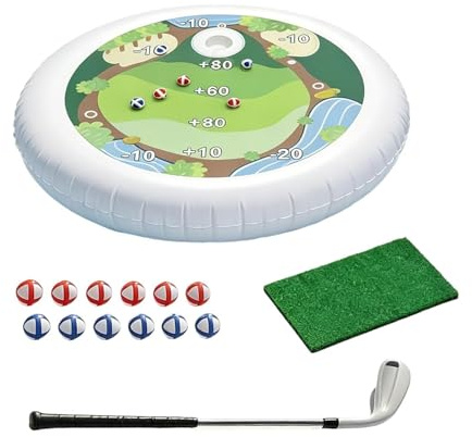 Uppblåsbart Poolgolfspel - 35,5 Tum Flytande Sportmål, PVC Vattenlekset Med Bollar | Utomhus Sommaraktivitet Leksak För Tonåringar Familjer Stränder Trädgårdar Sjöar Födelsedagssammankomster Rekreatio