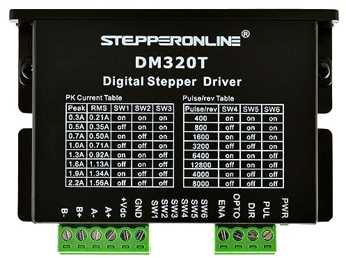 STEPPERONLINE Digitaler Schrittmotor Treiber 0.3-2.2A 10-30VDC DM320T | Stepper Motor Driver Für Nema 8,11,14,16,17 Schrittmotor CNC