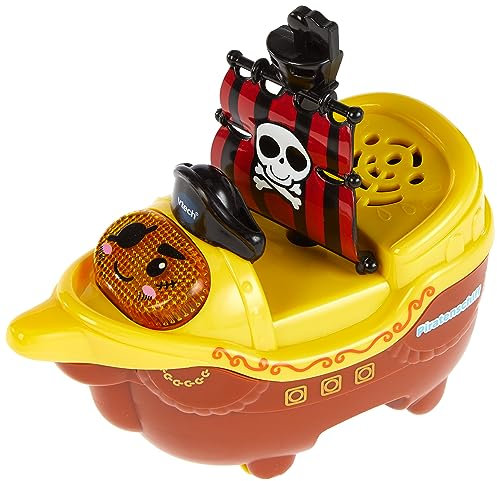 Vtech 80-509704 Tut Baby Badewelt, Piratenschiff, Interaktives Badespielzeug mit Musik, Geräuschen und Lichtern, Für Kinder von 1-5 Jahren, Mehrfarbig