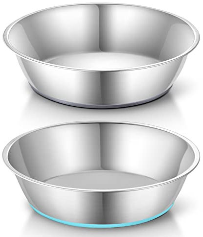 PEGGY11 Rutschfester Edelstahl-Napf für Hunde und Katzen im Doppelpack