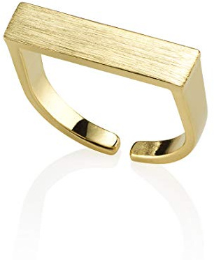 namana Einfacher Steg-Ring für Frauen, offener Silber, Gold oder Roségold verstellbarer Ring für Damen mit gebürstetem Finish, verstellbarer Damenring, mattes Finish vergoldet oder silberfarben