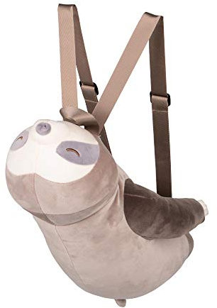 UNUS Faultier Plüschtier Rucksack für Kinder, Kinderrucksack für Mädchen und Jungen, Kuscheltier Kindergartenrucksack Grau