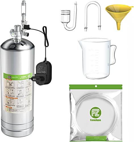 FZONE 5.5L CO2 Anlage Aquarium CO2 Generator System Kohlendioxid Reaktor Kit mit Regler und Nadelventil für Aquarium Pflanzen Tanks | Stabiler, sicherer und zuverlässiger CO₂-Ausgang, Komplett-Set, Regler, CO₂-Diffusor, CO₂-Schlauch, Nadelventil und