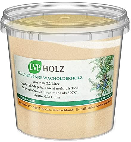 LVP Holzum Räuchern und Grillen, Räucherholz, Smoke im Eimer (Wacholder, 2.2 Liter)