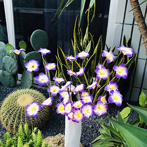 Riaxuebiy 2 Stück Hawaiisch Schaum Künstlich Hühnereie Blume Zweige Lampe Batteriebetrieben LED Blume Strauß Feenlicht für Home Room Decoration Weihnachtstag (Violett)