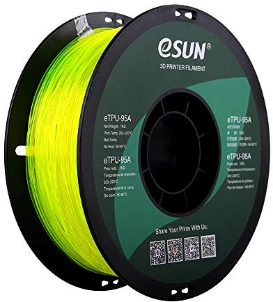 betabots - eSun eTPU-95A Filament, eTPU-95A 3D-Drucker Filament, 1,75mm / 1kg - Gelb klar (transparent yellow)