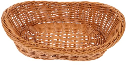 Alipis Panier Rotin Imitation Panier De Fruits De Table Rectangulaire 28.00 X 19.00 X 9.50 cm Corbeille À Pain Pour Cuisine Collations Service Et Rangement Alimentaire