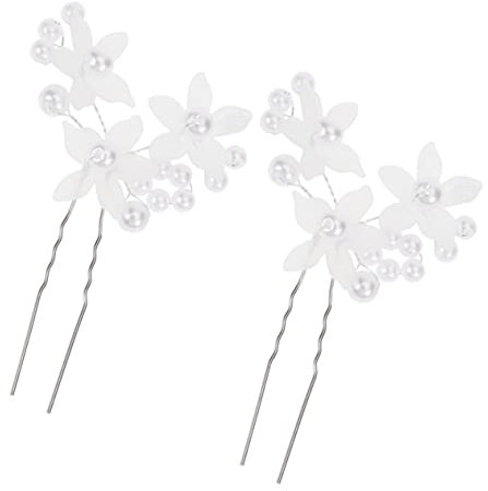 LALAFINA 2stücke Haarnadel Mit Blume Und Perle Dekorative Haarspange Für Hochzeit Perlenklammer Damen Und Mädchen Haarschmuck Kopfbedeckung Kopfschmuck Schmuck Haar-accessoires