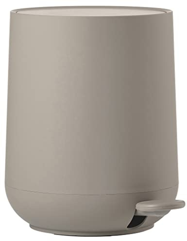 Zone Denmark Nova Pedal Bin, Cosmetic Bathroom Bin, Small Waste Bin for Bathroom, 3 Litre, Ø 20.5 cm, Height 23.5 cm, Taupe