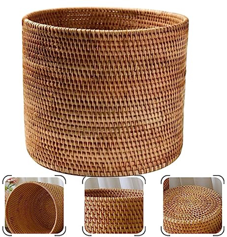Cabilock Corbeille Rotin Imité De Style Pastoral Panier De Rangement Pour Fruits Déchets Ou Bureau Design Élégant Et Pratique Pour Maison Et Décorations Événements