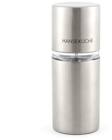 Hanseküche Molinillo de nuez moscada, con recipiente de almacenamiento para 4 nueces - Molinillo de nuez moscada de acero inoxidable de alta calidad - Rallador de especias; Rallador de nuez moscada