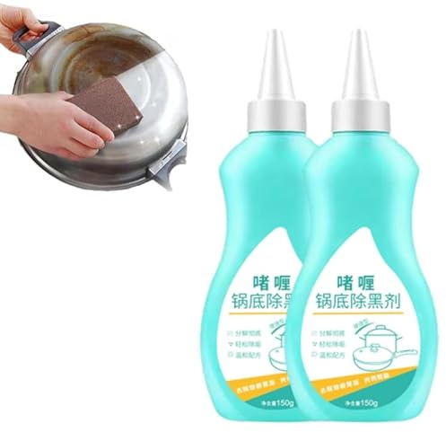 Gel-Reiniger für Topfböden, magischer Gel-Reiniger für Töpfe und Pfannen, Gel-Reiniger für Kochgeschirrböden,schwarzes Topfboden-Reinigungsgel, schwarzer Kalkreiniger für den Topfboden (2pcs)