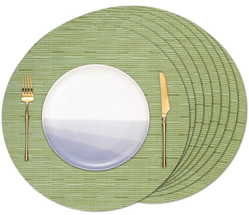 Banchif Platzsets abwaschbar Tischsets abwaschbar Rund 38 cm Platzdeckchen