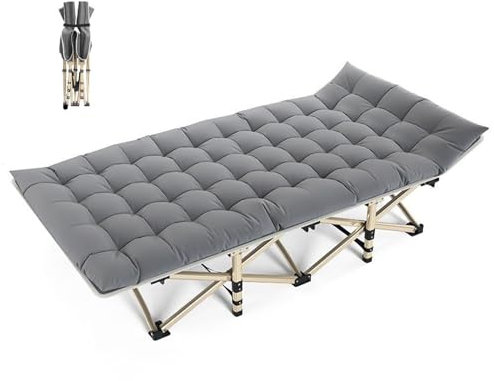 DXDRT Zusammenklappbares Campingbett für Erwachsene, 80 cm breites Schlafbett mit Matratze, tragbares Robustes Schlafbett mit Tragetasche für Zuhause,Büro,Urlaub,Krankenhaus,Gäste