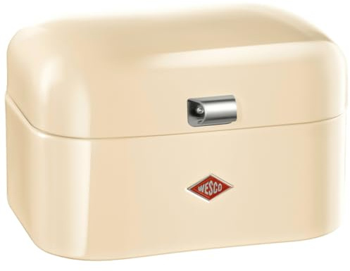 WESCO Single Grandy Brotkasten in der Farbe mandel, pulverbeschichtetes Stahlblech, Lüftungslöcher und stabiler Handgriff