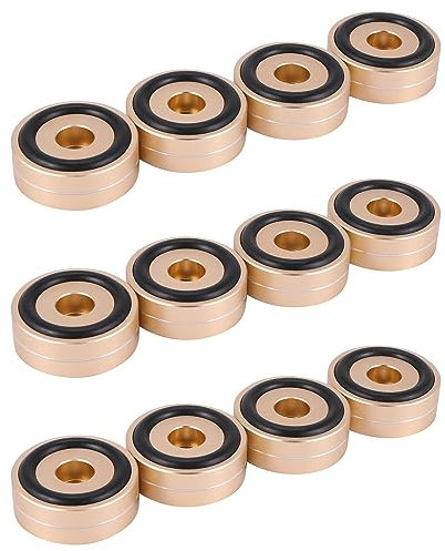 ISTOVO 12PCS Turntable Isolation Feet Pads Aluminium-Lautsprecherspitzen Standfußkegel Basismatte für Audio-Soundverstärker