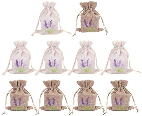YSJCHEBS Confezione da 10 sacchetti di lino lavanda, profumo di lavanda per un sonno confortevole
