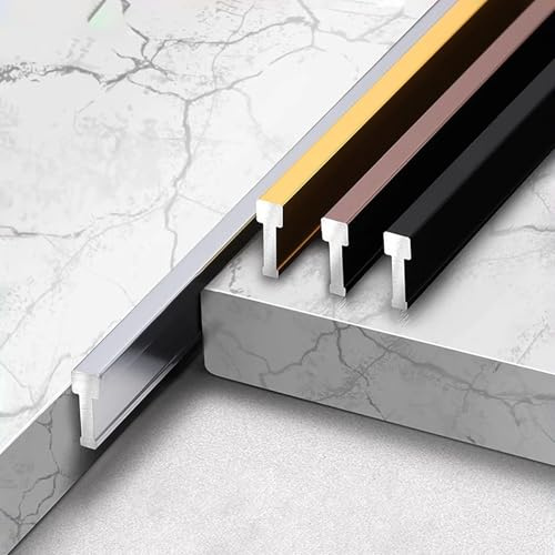 Raouoae Übergangsschiene Aus Aluminium Floor Strip Verbindungsschiene Arbeitsplatte 2 Stück 125cm Ideal Für Bodenbeläge Wie PVC, Teppich Und Laminat(Silber,Höhe: 15 mm)