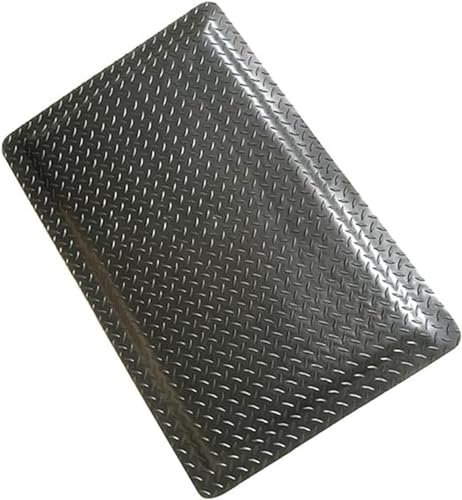 Industrielle ergonomische Diamantschwamm, strapazierfähig, Anti-Ermüdungserscheinung, Bodenmatte, rutschfest, bequem, Stehmatte für Arbeitsplätze, groß, 70 cm x 80 cm, Schwarz