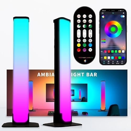 LuminexDesigns RGB LED Light Bar for TV & Gaming 40cm – Music Synchronization and App Control for Mood Lighting and Decoration, Black