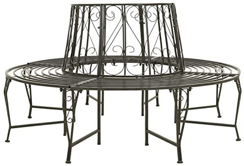 Garten-Baumbank 160 cm Stahl, Gartenmöbel, Außenbank, Gartenliege, Sitzbank, Außenbank, Bank für Garten, Sitzgelegenheiten für draußen - 313033