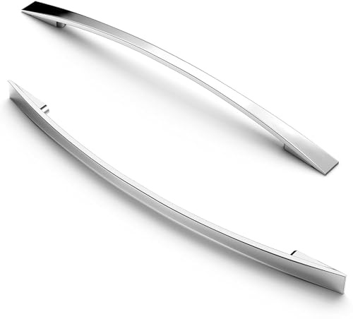 ELEBUILD 6 Stück Chrom Glänzend Möbelgriffe, 128mm Lochabstand | Moderne Schrankgriffe Schranktürgriffe Küchengriffe für Kleiderschränke, Schubladen, Schranktüren, Kommoden und Badmöbel