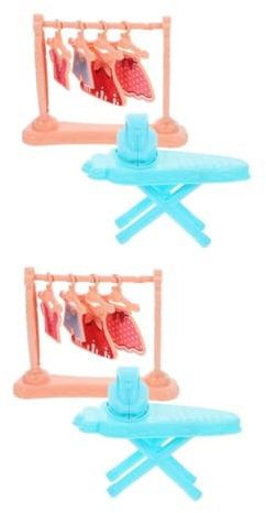Gadpiparty 2 Ensembles Ensemble de Fer à poupée Miniatures Jouets Petit Accessoire Photo Accessoires Photographie modèle de Fer à Repasser Miniature Mini Ornements en Fer à Repasser Plastique
