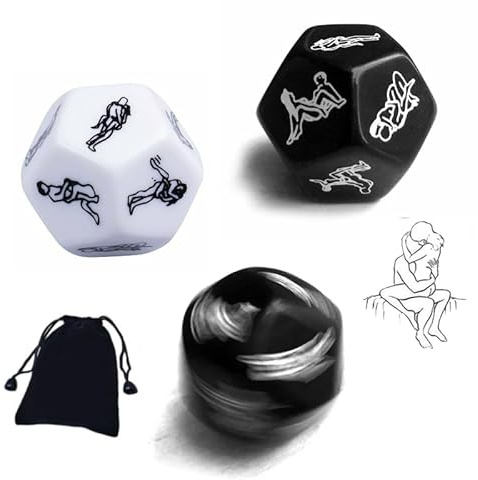 AJOHBM Dadi Poliedrici giochi per coppia,Carte da tavolo per regalo in camera da letto-D18Y3Z