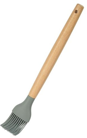 Pincel de Silicona para Pastelería y Cocina con Mango de Bambú - Pincel de repostería Profesional Resistente al Calor hasta 200°C, Ideal para Hornear, Asar y Untar Salsas - 27 cm