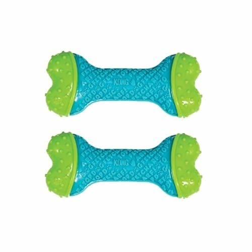 KONG CoreStrength Bone - Hunde Zahnkauspielzeug - Langlebiges, mehrschichtiges Hundespielzeug zur Anreicherung von Spielen & Zahnpflege - mit strukturiertem Körper zur Zahnreinigung - für mittelgroße