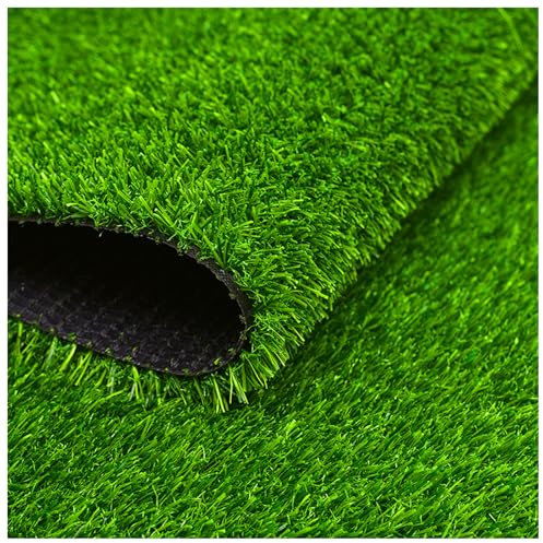 JQGADL Rollrasen - Kunststoffrasen,Kunstrasen Outdoor Rasenteppich Meterware,Grasteppich,Rasen Für Balkon & Garten Rasen Teppichboden Für Außen,20mm Höhe(Size:30 x 1200 cm,Color:grün)