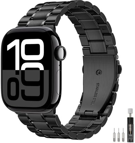 MoKo Edelstahlband Kompatibel mit Apple Watch 42/44/45/46/49mm