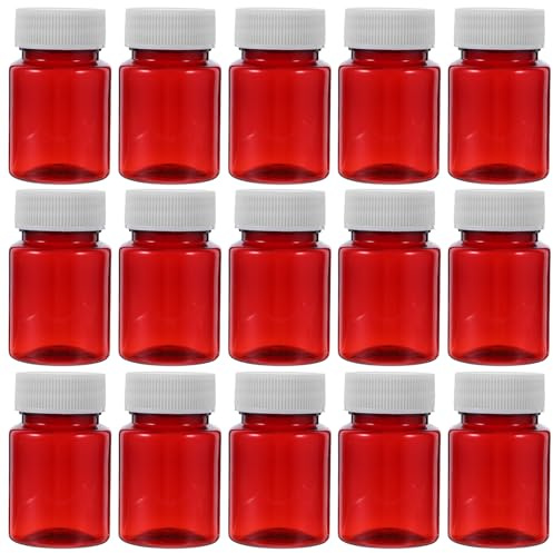 BCOATH 20 Frascos De Plástico para Muestras De Polvo Sólido Contenedores De Reactivos Envases Opacos Frascos De Plástico para Muestras De Pastillas Contenedores De Laboratorio