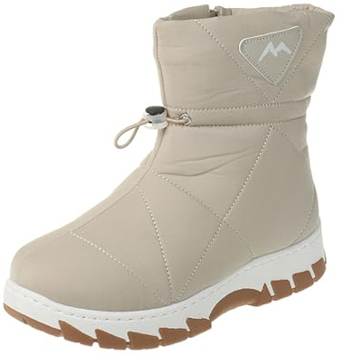 Stivali Donna Caldi Doposci Scarpe Antiscivolo Stivaletti Pelosi da Invernali Regalo per Ragazza Comode Nylon Beige 37