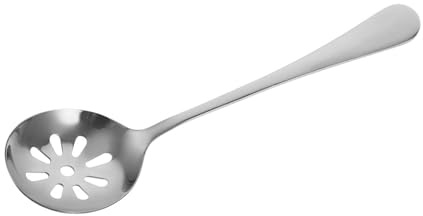 SUPVOX Cuchara Ranurada Pequeña de Acero Inoxidable para Servir, Utensilio Portátil para Uso Diario en Cocina y Comedor, Apta para Frutas, Postres y Ensaladas, Diseño Compacto y Fácil